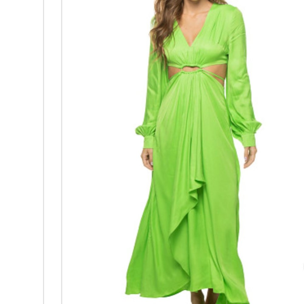 FARM Rio Lime Green Maxi Dress Dopamine - Picture 3 of 13